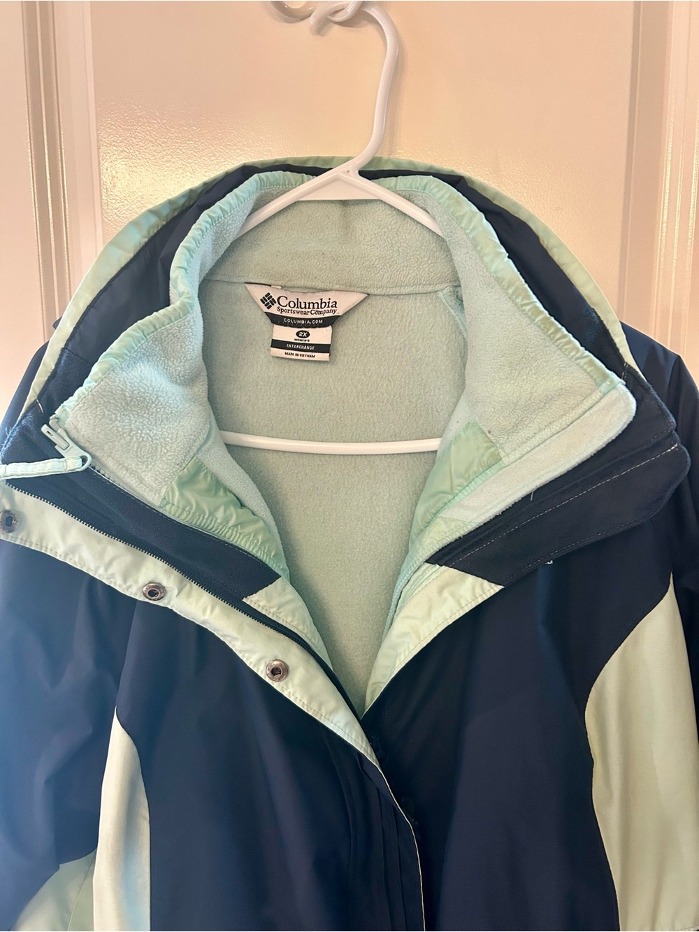 Columbia Navy and Mint Green Bugaboo Interchangeable Multiple Coats in One Women - Picture 2 of 9